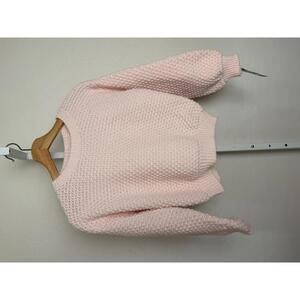 Art Class Girls Pink Textured Knit Sweater Bow Back Size L 10/12 NWT